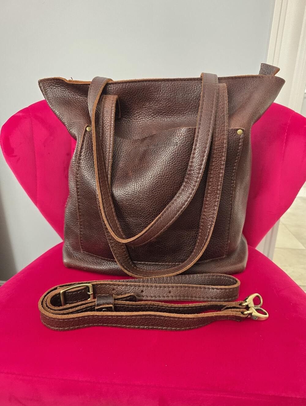 Portland Leather Fullsize Crossbody Bag In Coldbrew